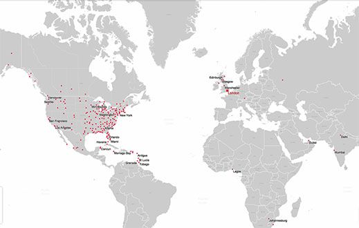 Virgin Atlantic Airways Route Map